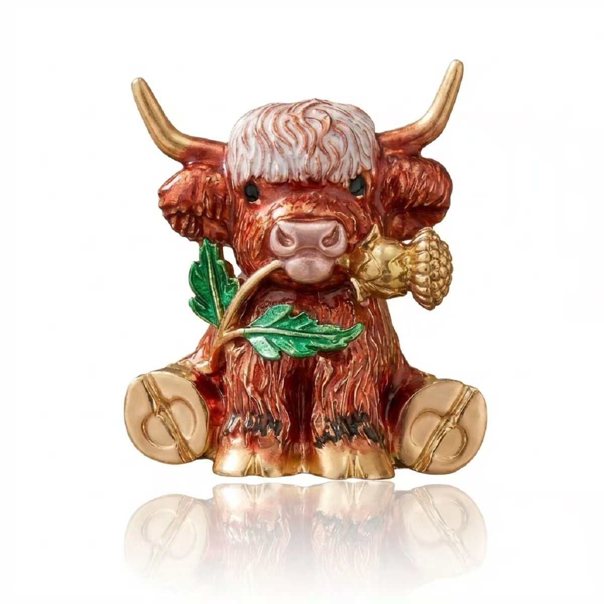 简约时尚可爱珐琅小牛胸针 百搭男女合金牛牛别针百搭 详情1