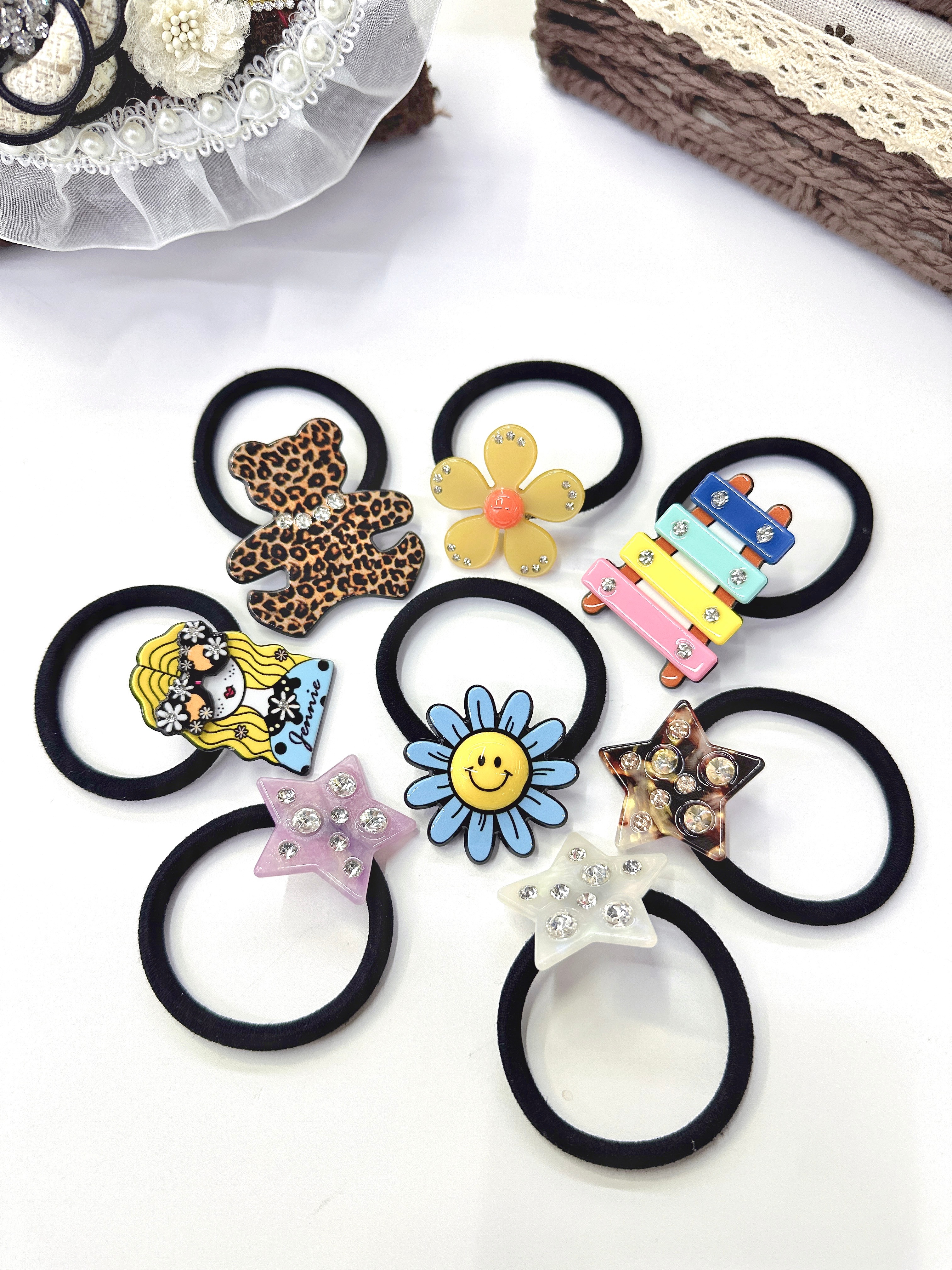 Original design, personalized and fashionable hair tie, cute acetate seamless hair band, high elasticity without damaging hair, trendy hair accessory pic 3