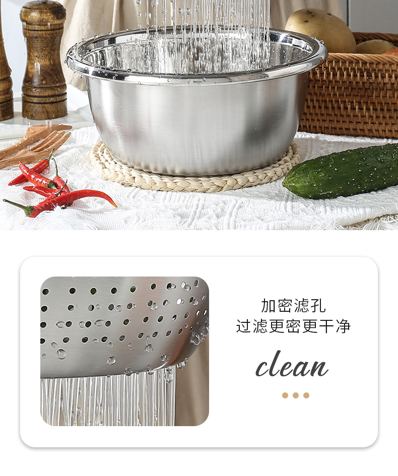 304调料缸洗菜盆沥水篮洗米筛淘米盆厨房神器水果篮多用盆 沥水篮、盆详情9