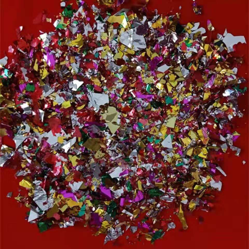 Let go and throw colorful, shiny, shredded paper, glittering flowers, smashing golden eggs, colored paper, firecrackers, bright pieces, wholesale wedding celebration detail image 2