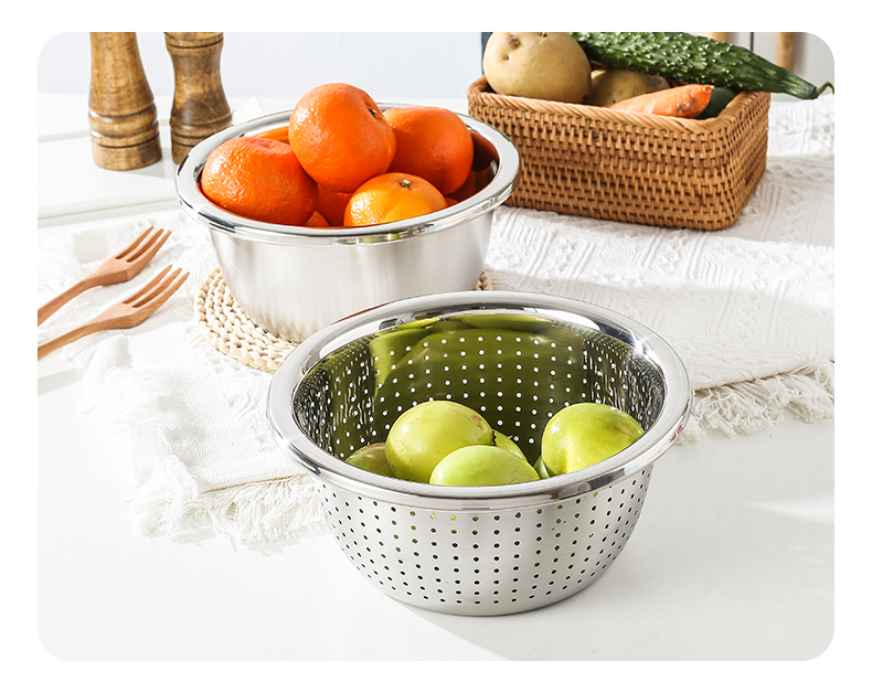 304调料缸洗菜盆沥水篮洗米筛淘米盆厨房神器水果篮多用盆 沥水篮、盆详情22