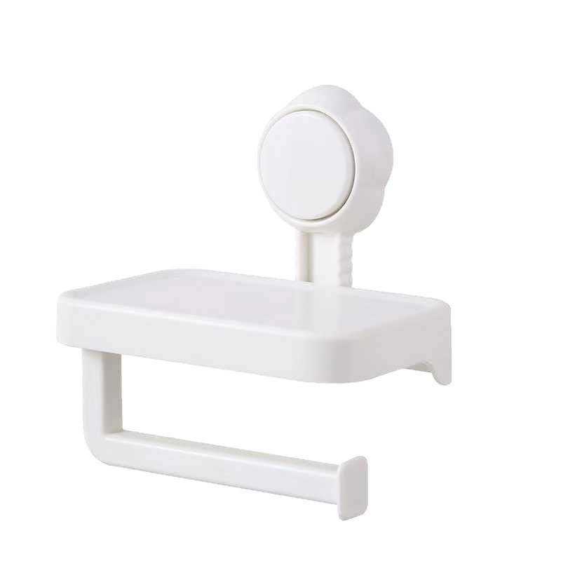 F34-X-67吸盘纸巾架真空卫生间防水免打孔挂壁式家打孔挂壁式白底实物图