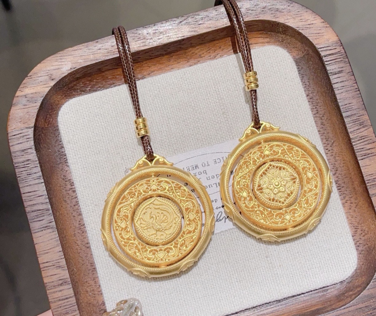 足银999精雕可转动镀金