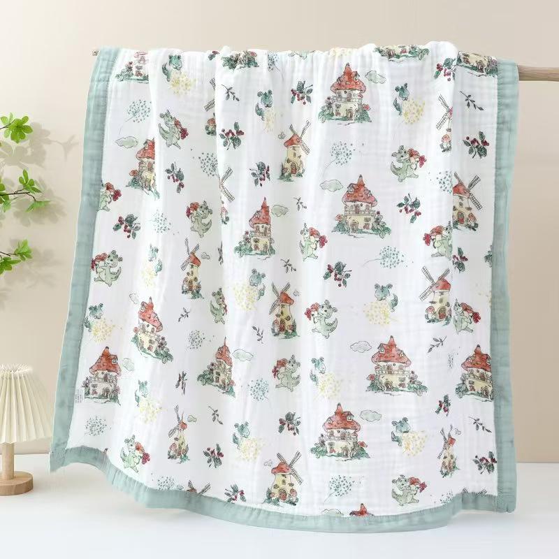 110*110 bolsa de gasa solo respirable piel pro algodón multicapa para la madre y el bebé hogar en stock rápido de cabello estilo de venta caliente para niños manta manta cubierta para niños Specification image