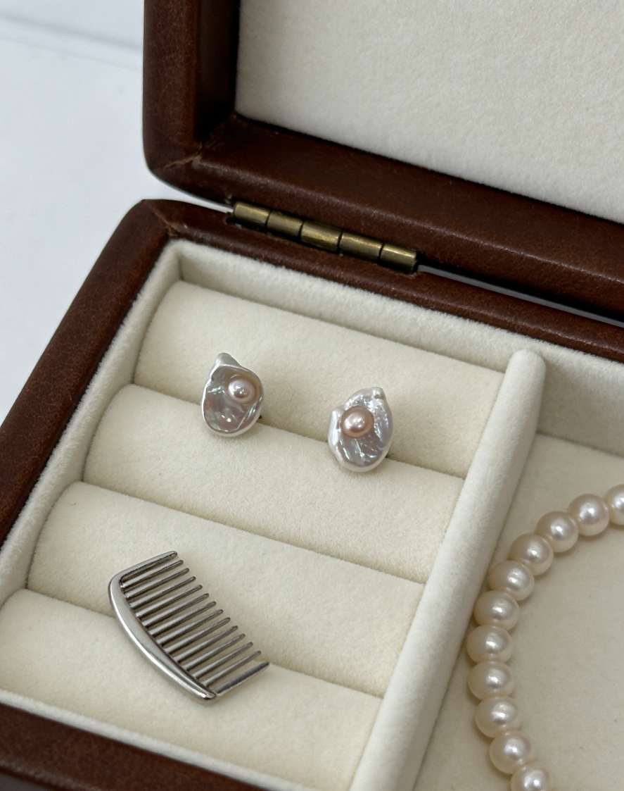 米珠淡水珍珠耳环耳饰饰品精致耳夹时尚简约设计感