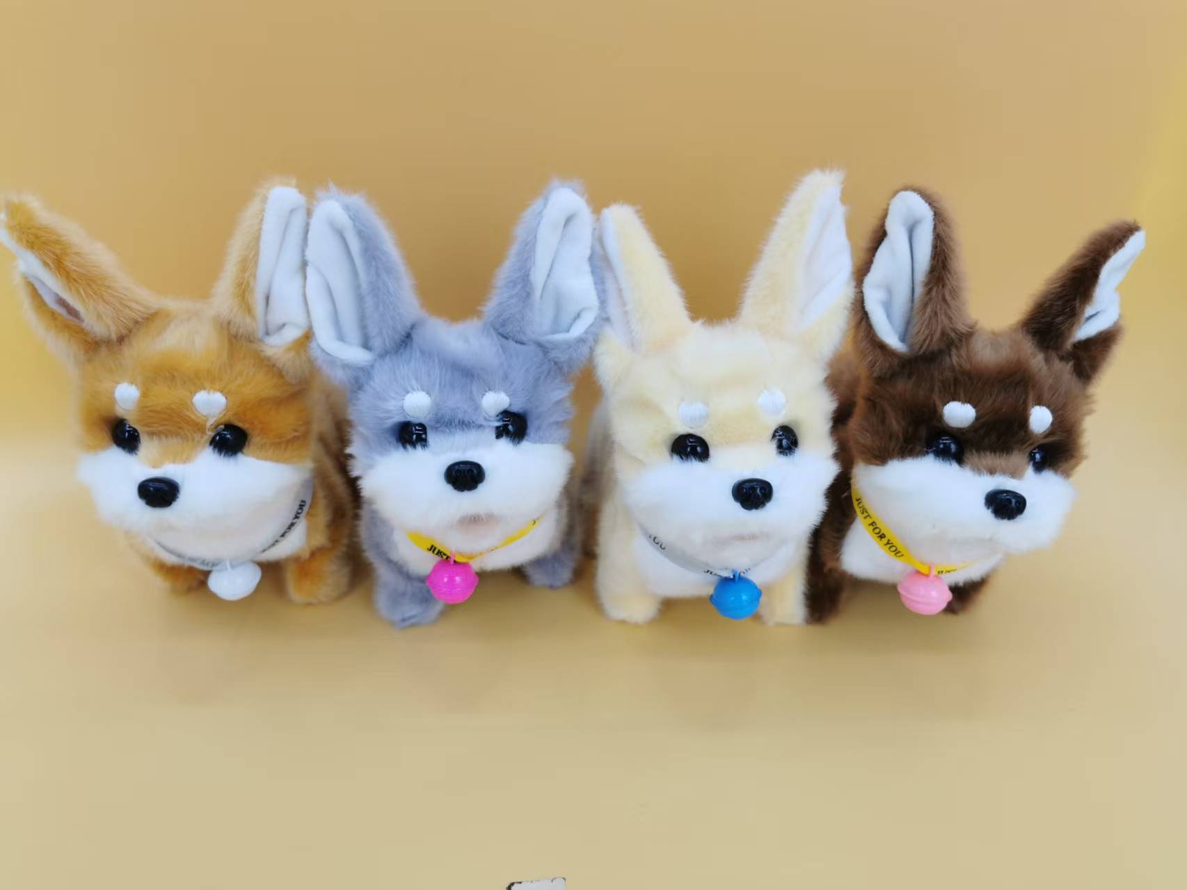 A cute and trendy plush toy of a corgi that wags its tail and makes sounds, providing a sense of companionship