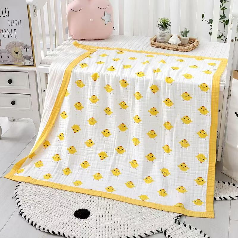 110*110 bolsa de gasa solo respirable piel pro algodón multicapa para la madre y el bebé hogar en stock rápido de cabello estilo de venta caliente para niños manta manta cubierta para niños details Picture