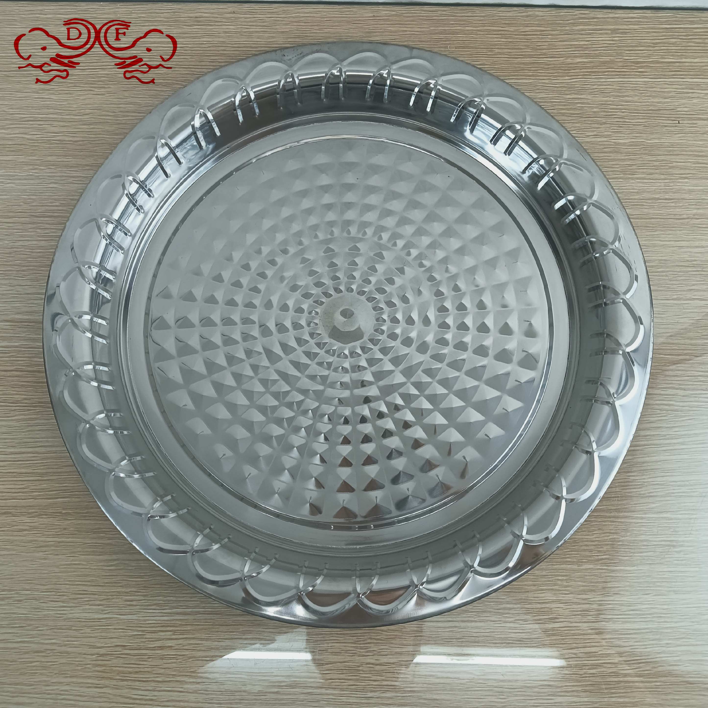 DF99425不锈钢加厚泰花盘 不锈钢盘子 家用加厚餐盘菜盘DF TRADINGHOUSE 