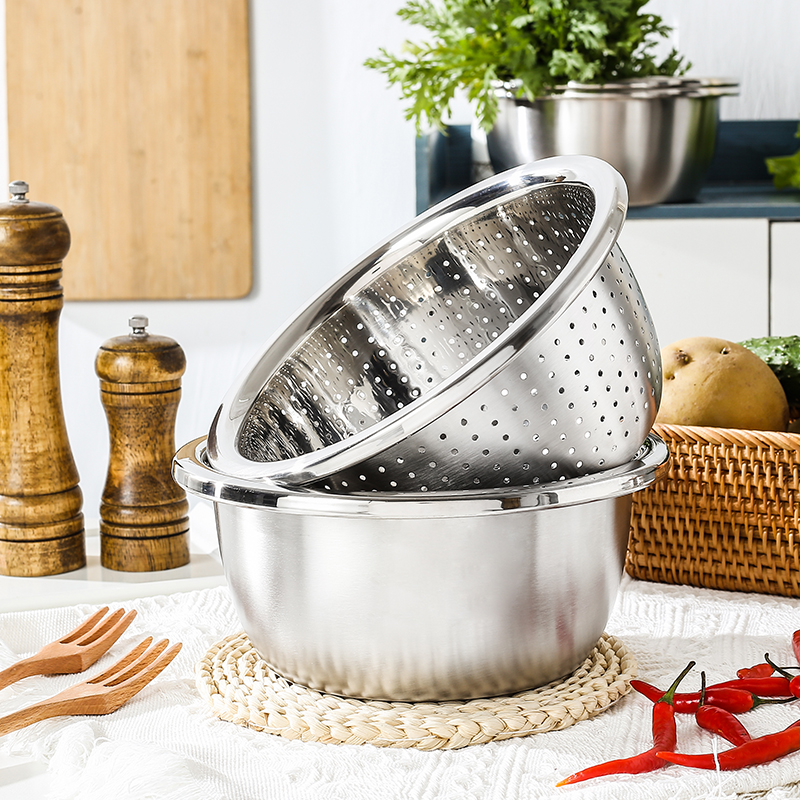沥水篮/洗水果/水槽洗菜篮/洗菜盆/不锈钢盆产品图
