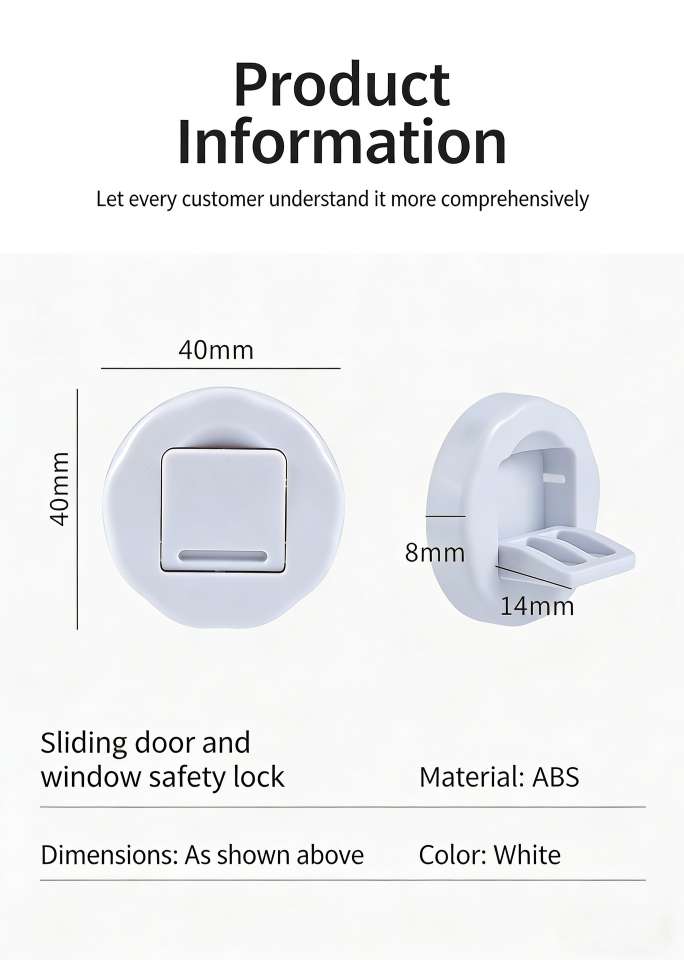 F34-D-66 Door and window lock, children's safety lock, sliding door lock, wardrobe children's safety lock, sliding door lock detail image 2