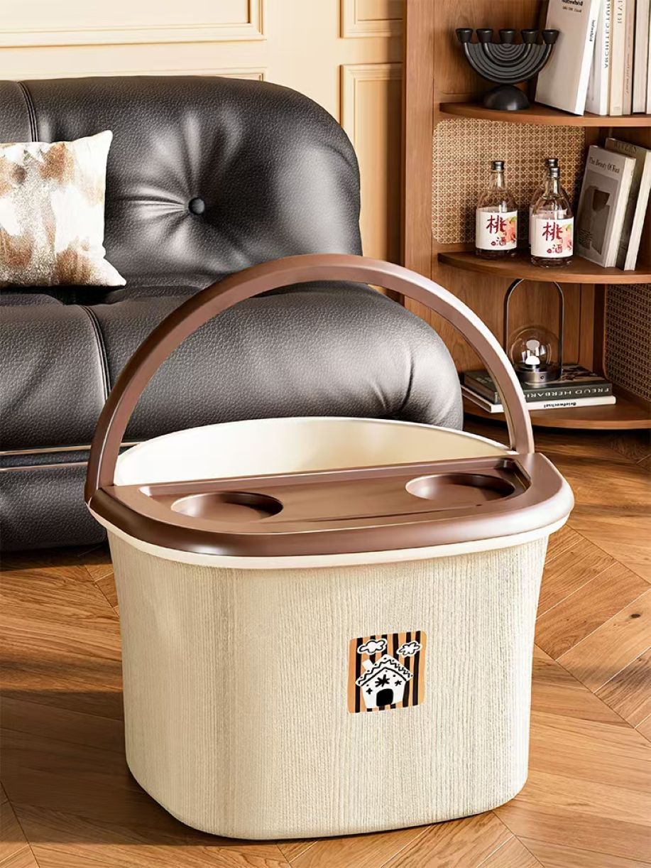 米色编织纹理提篮防藤编收纳篮脏衣篓收纳盒