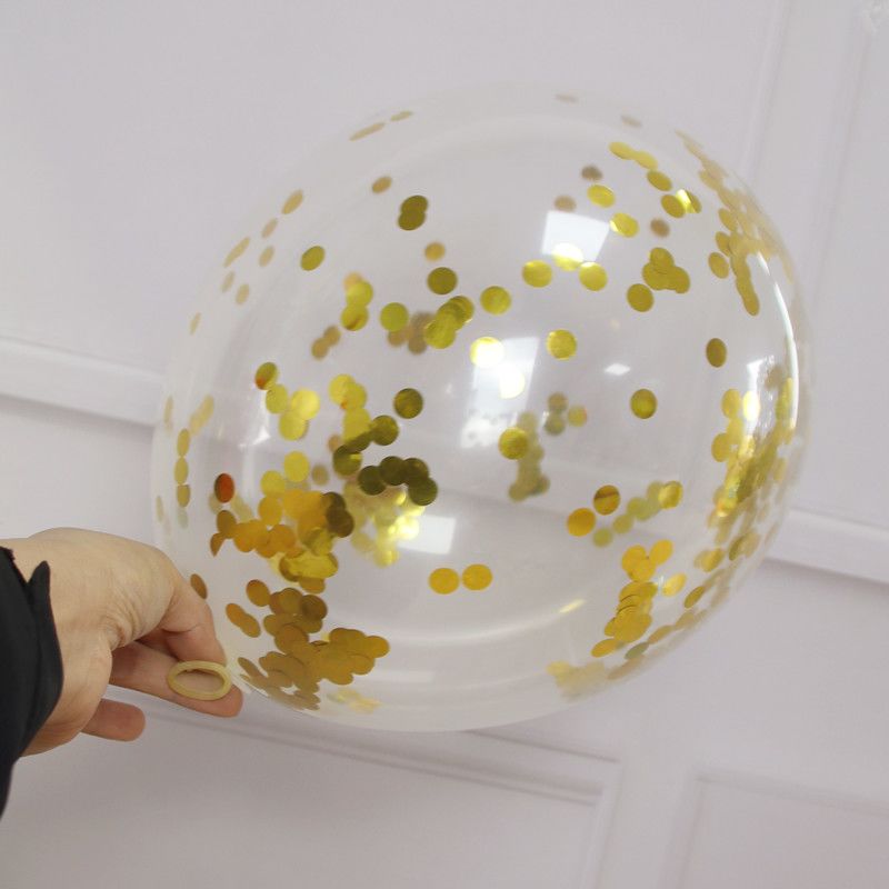1.5 cm round balloon sequins, 500 g bouncy balls, transparent balls, gold, silver, rose gold thin sheet fillers details Picture