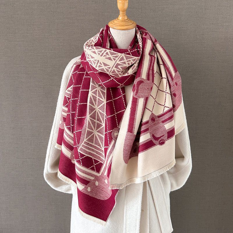 Cross-border wholesale of scarves, e-commerce live streaming, supply chain, new high-speed jacquard French tower Item Picture