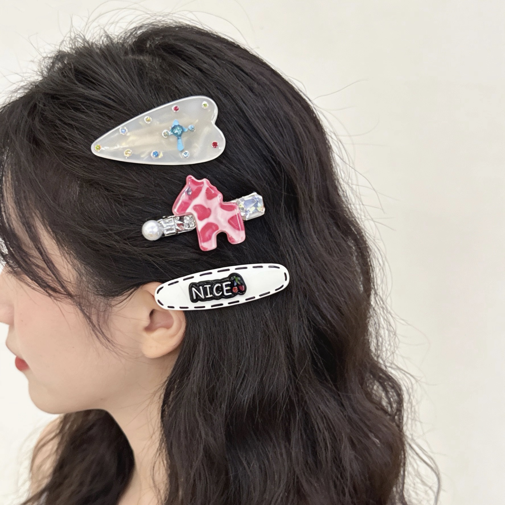 原创设计爆款时尚卡通可爱醋酸发夹高品质刘海边夹潮流精品店配货女