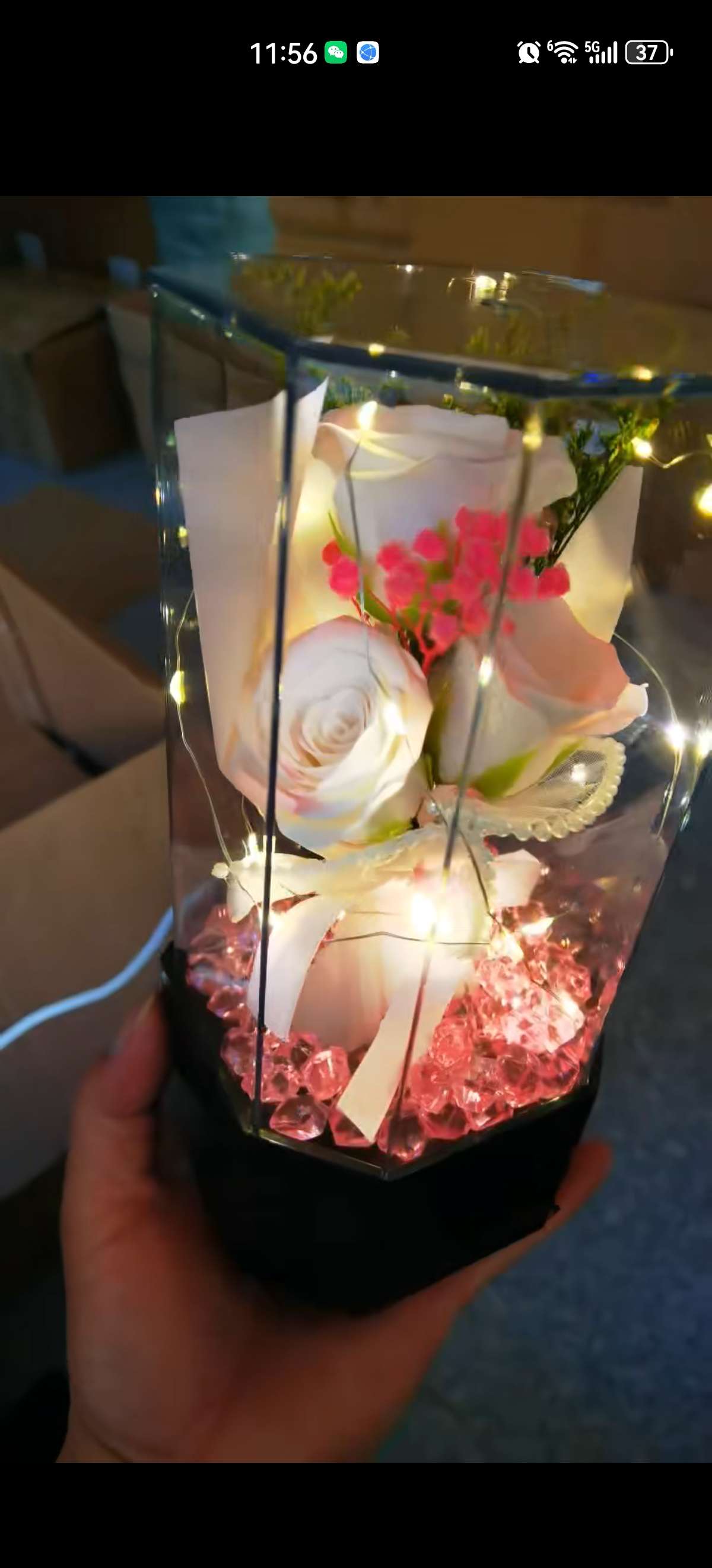 情人节香皂花玻璃罩工艺制作工艺详情图14