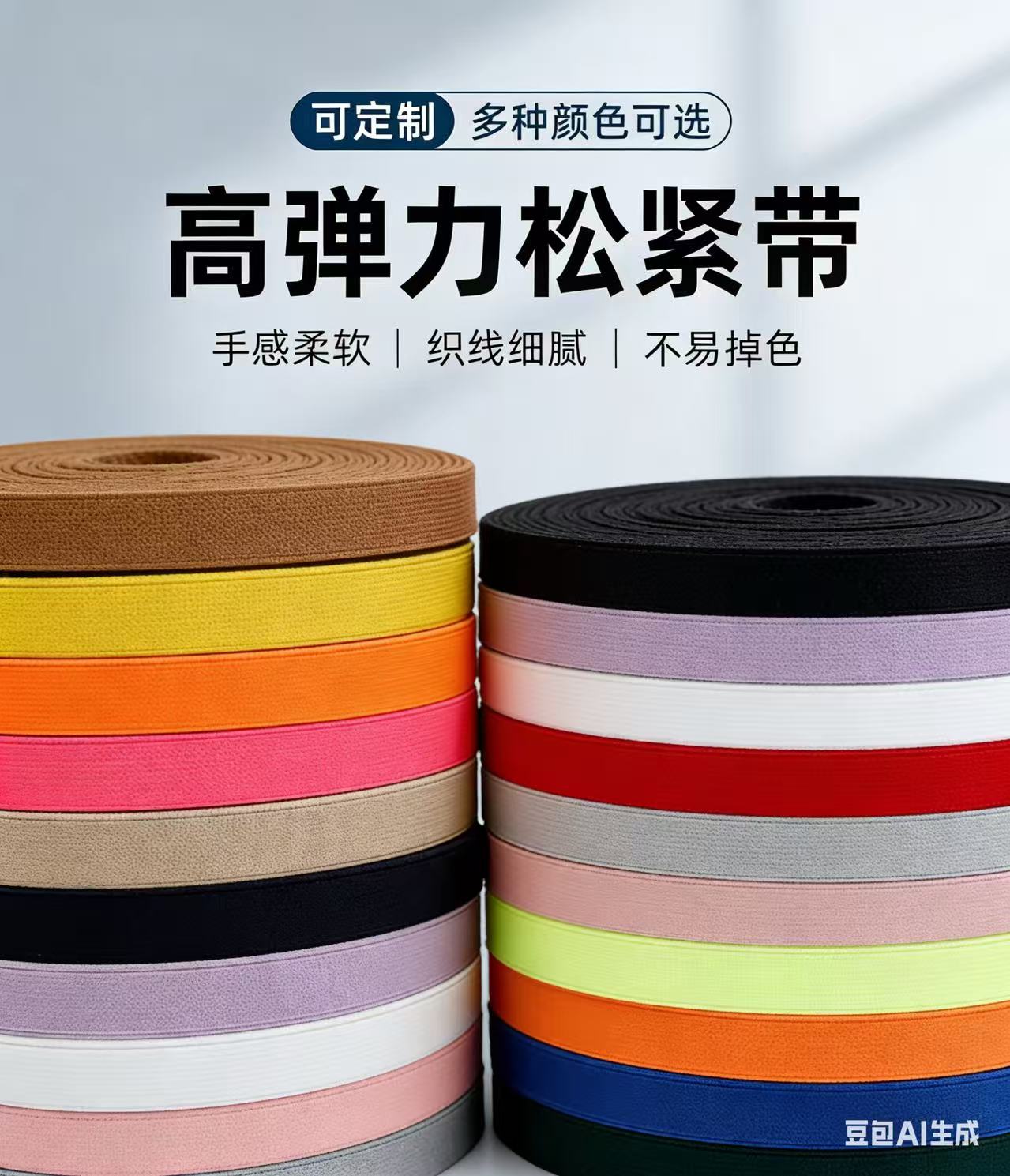 1-4cm multi-specification high-elasticity thickened and widened elastic band, universal accessories for clothing, shoes and bags, multiple colors available, customizable, factory direct sales