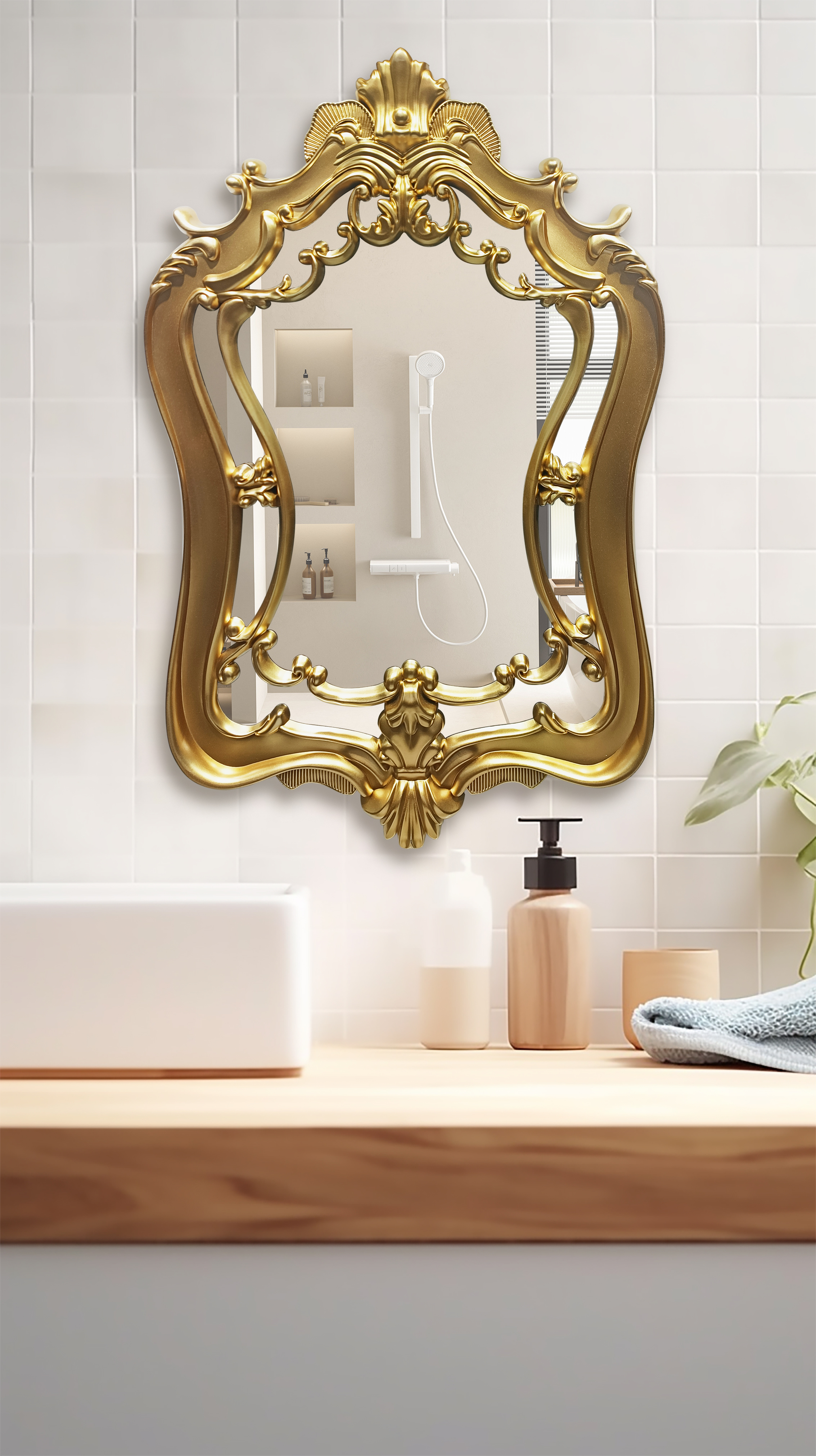 穿衣镜/穿镜子/亚克力镜/镜框镜子/亚克力镜片白底实物图