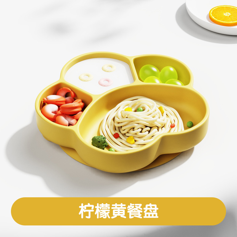New Cute Cat Claw Shaped Baby Plate with Divided Bowl