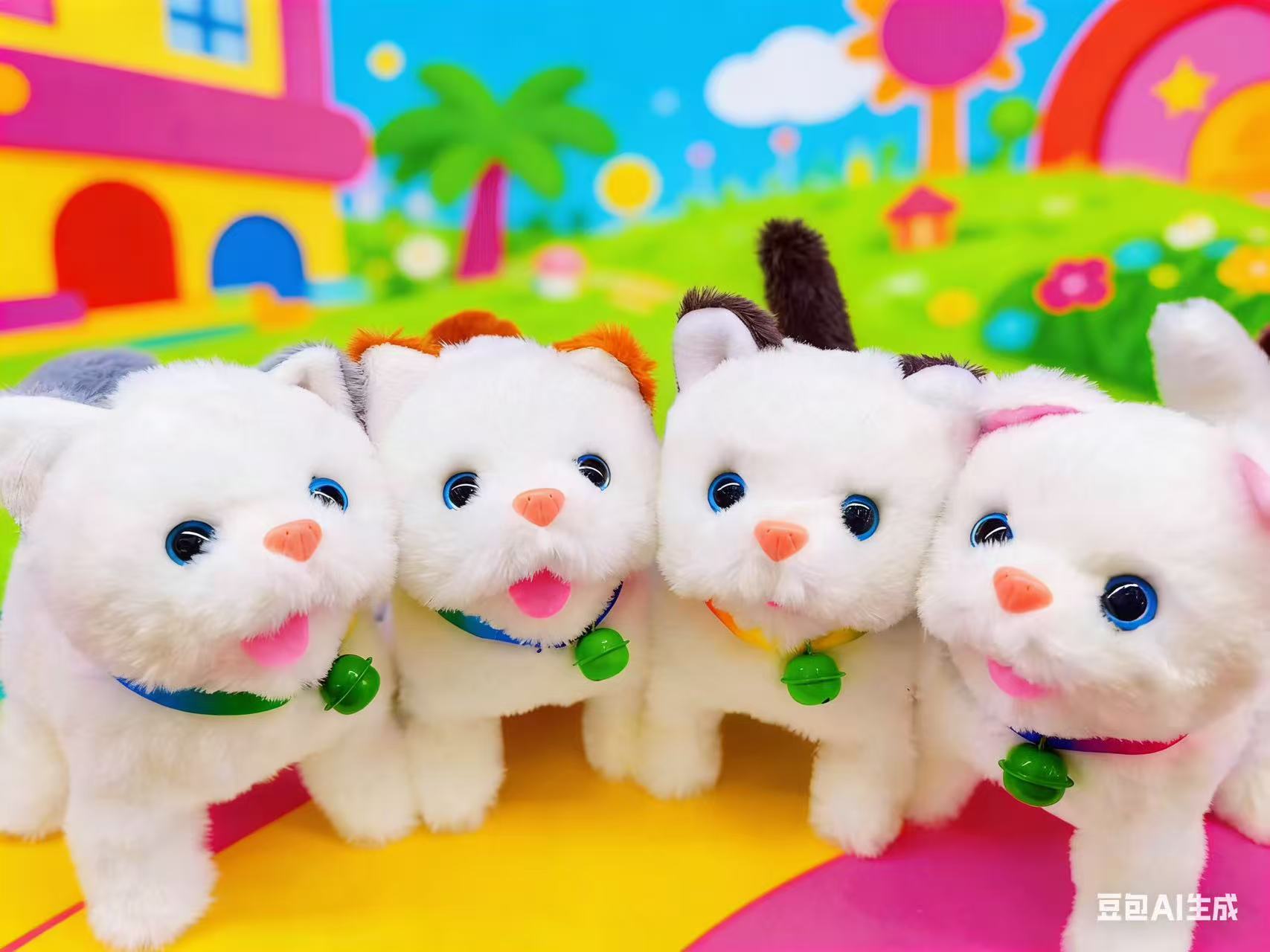 新款电动猫咪四脚带灯会走路带叫声地摊热卖厂家直销