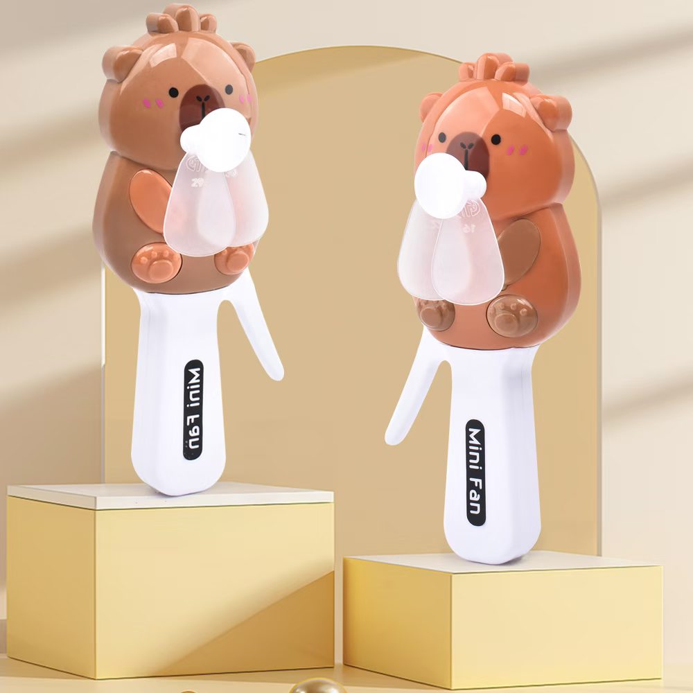 夏日必备手压风扇卡通造型白底实物图