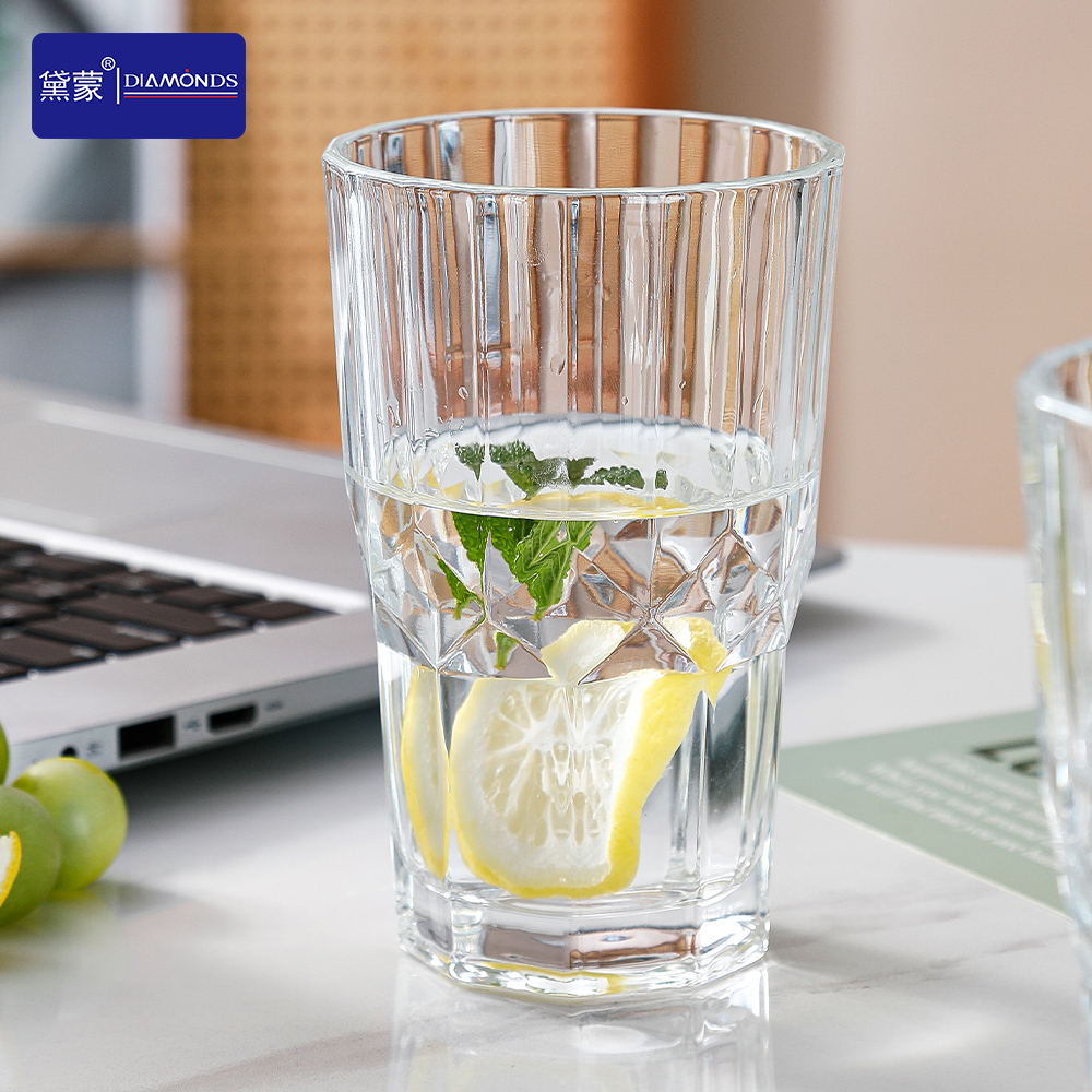 玻璃杯/杯子/带把玻璃水杯/太阳浮雕杯子/高硼硅玻璃杯产品图