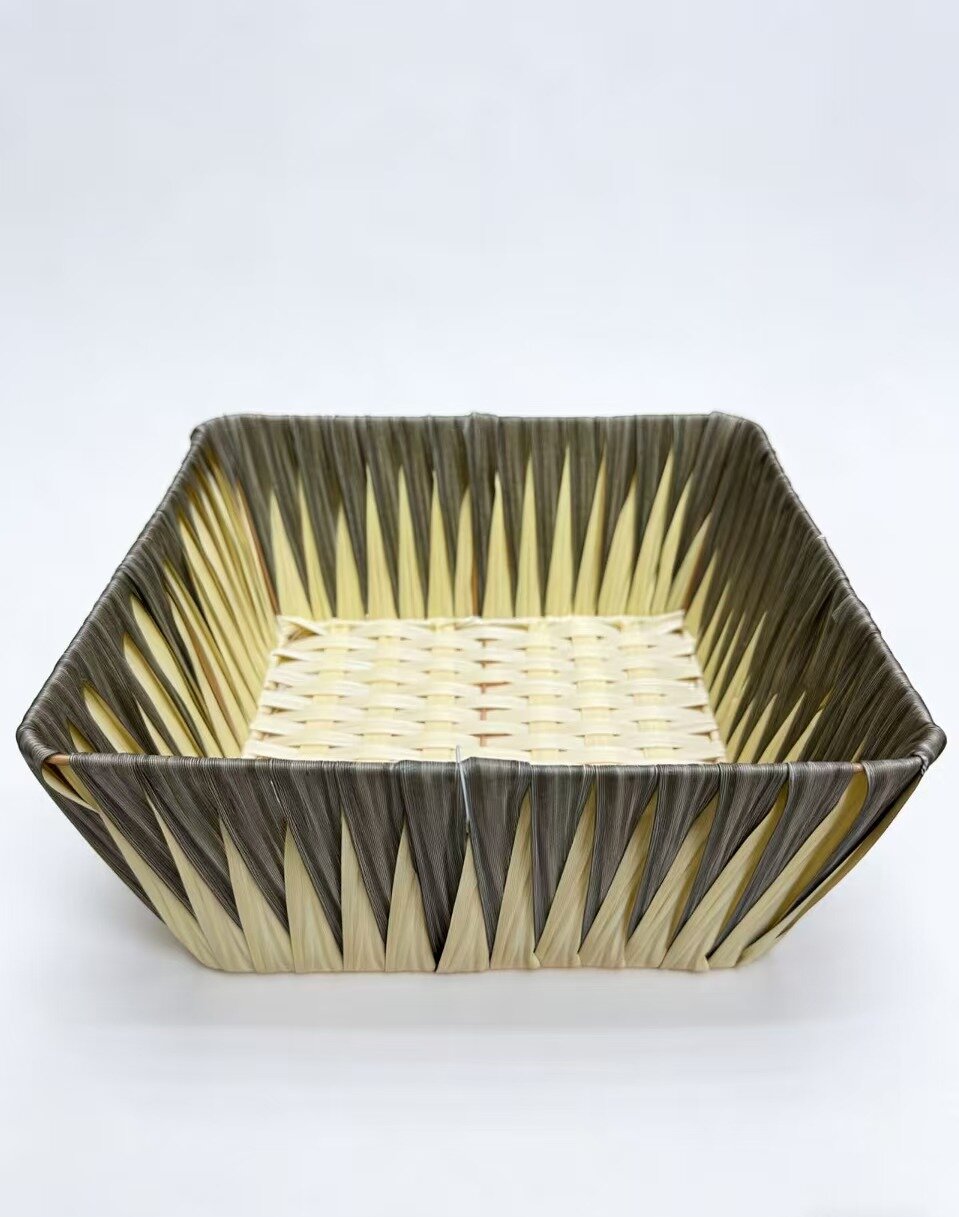 面包篮水果篮家居收纳篮正方形盆杂物收纳篮化妆品收纳篮拼色收纳盆