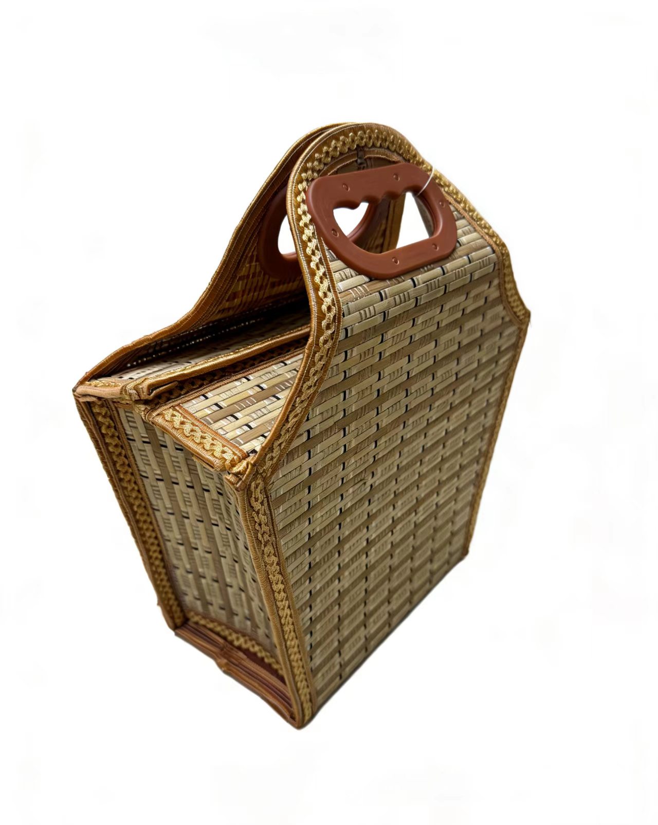 竹编女包文艺手提编织挎包沙滩包包女竹编文艺女士双拎包产品图