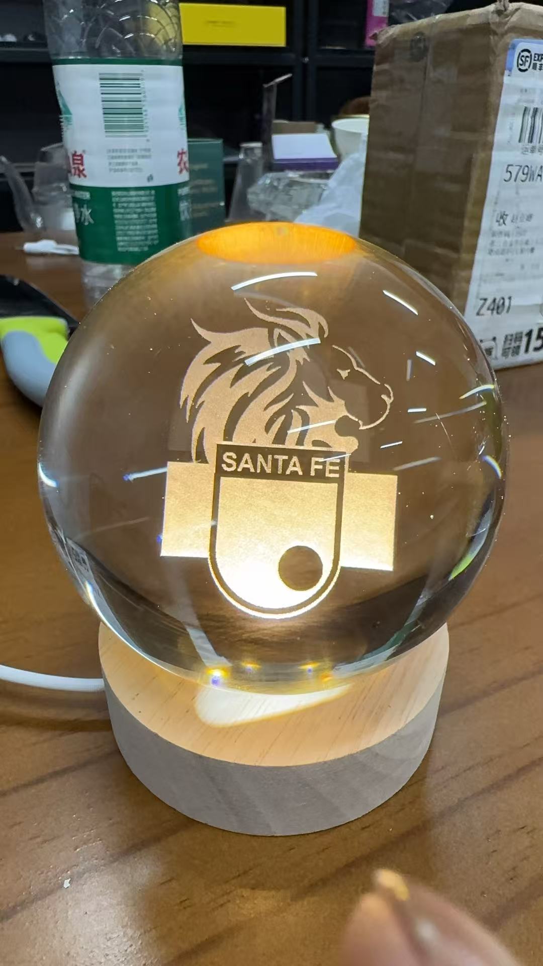 水晶球旋转灯，木头水晶球灯，马灯详情图4