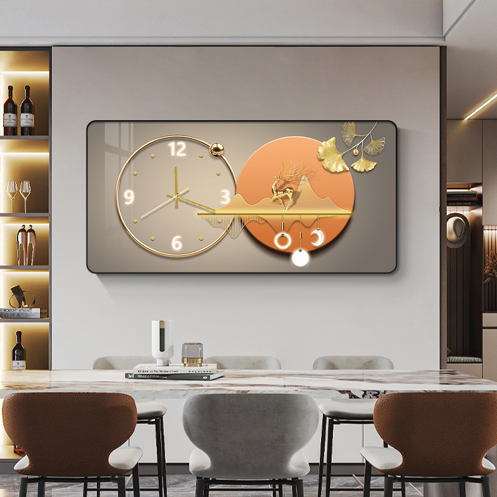 钟表挂钟/亚克力镜/万年历/座钟挂钟/大屏功能显示时钟细节图