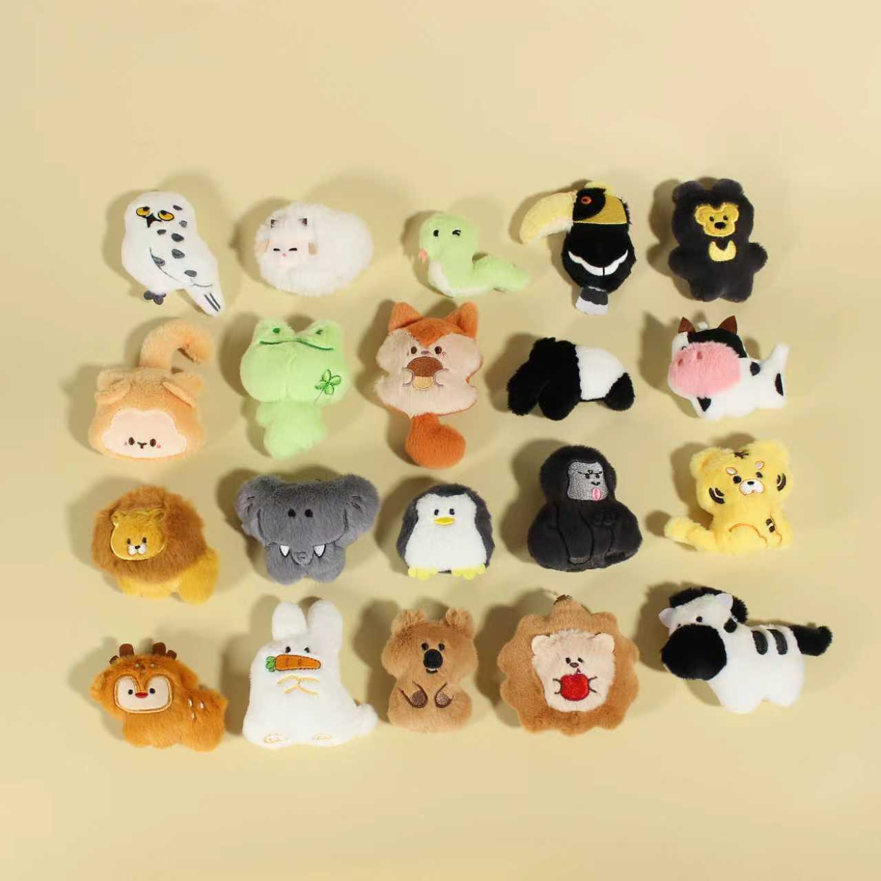 潮流玩具盲盒陆地动物玩偶毛绒玩具批发定制，萌趣动物玩偶大集合，可爱爆棚！