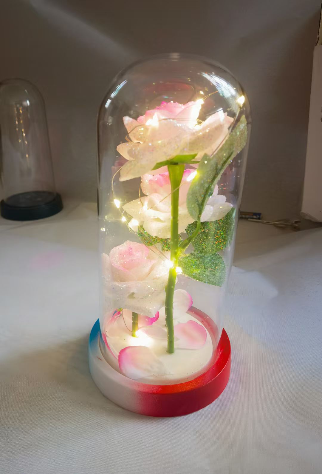 情人节香皂花玻璃罩工艺制作工艺详情图20