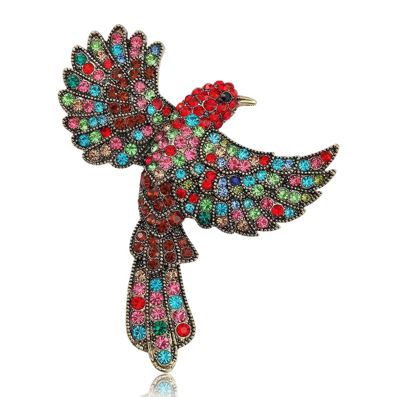 珐琅轻奢镶钻小鸟胸针时尚气质胸花外套大衣别针配饰礼物百搭