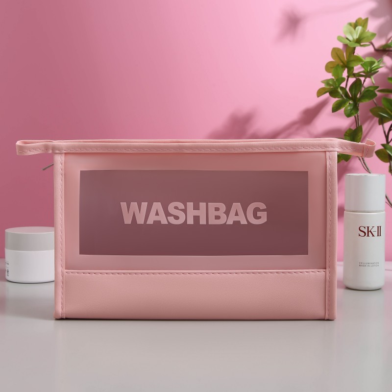 Large-capacity transparent spliced toiletry bag, makeup bag, simple large-capacity waterproof, dustproof and moisture-proof travel storage bag Specification image