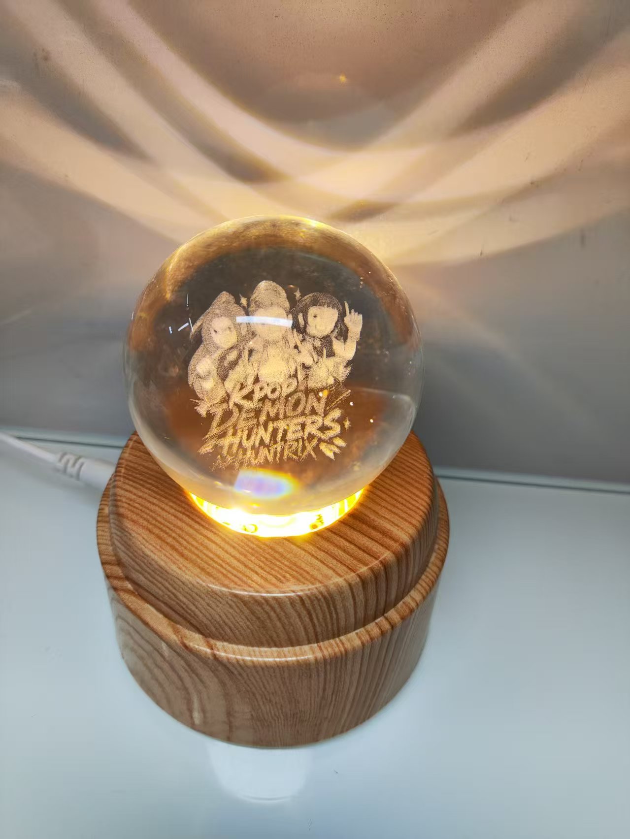 水晶球旋转灯，木头水晶球灯，马灯详情图6