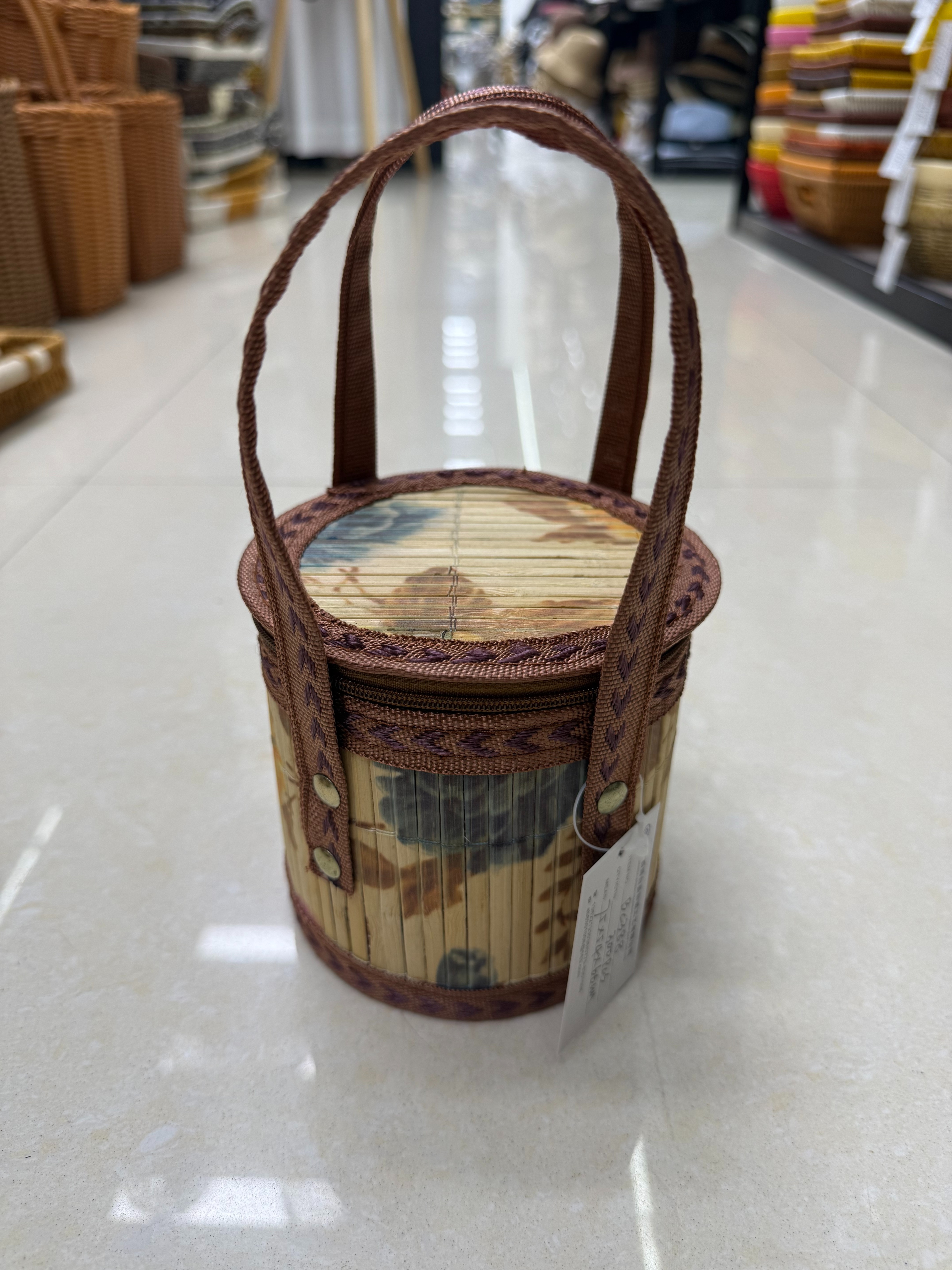 竹制品/扇子/竹编篮/竹签/娃娃宴礼盒竹篮细节图