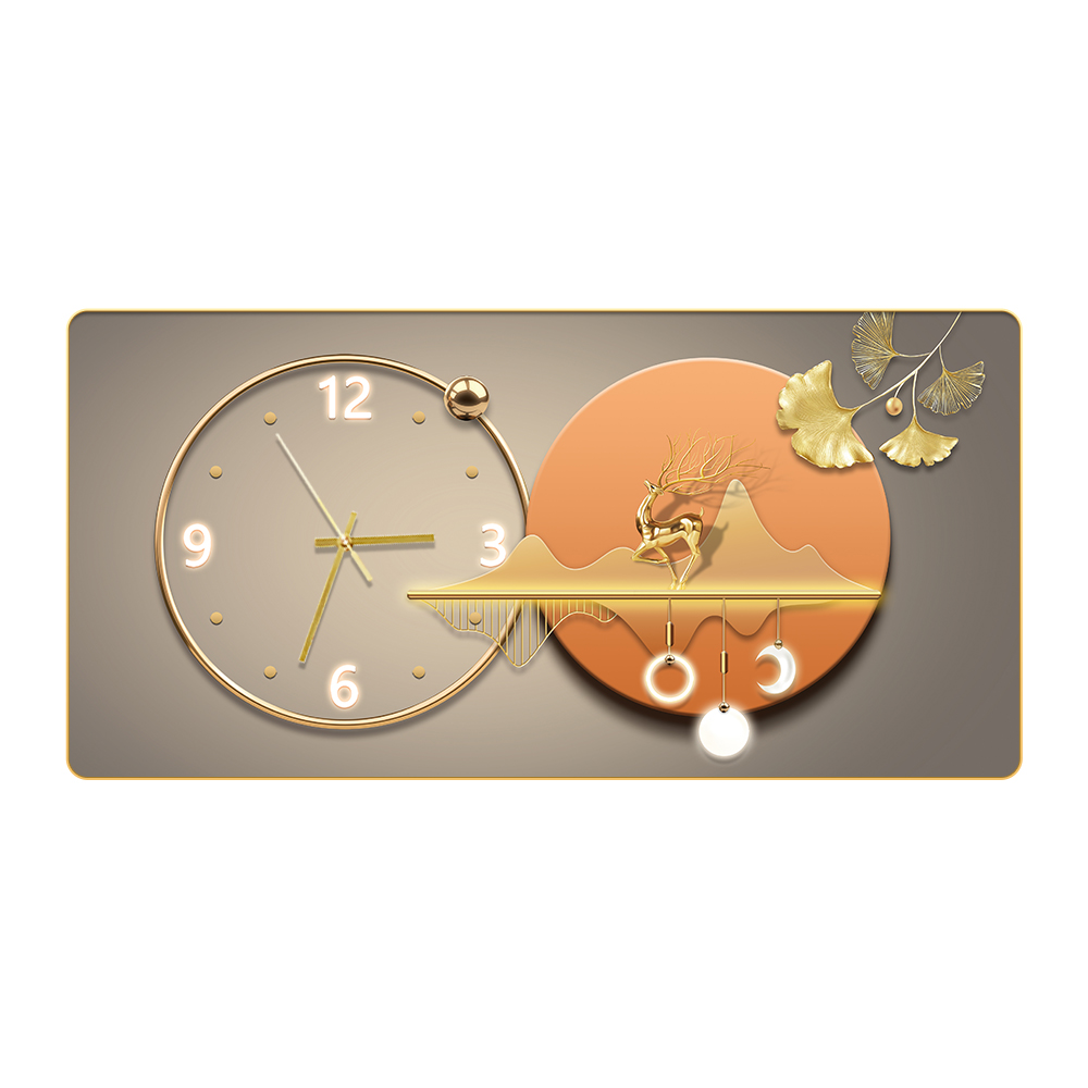 新款时尚现代奢华挂钟创意门厅餐厅装饰家居墙面艺术PVC边框