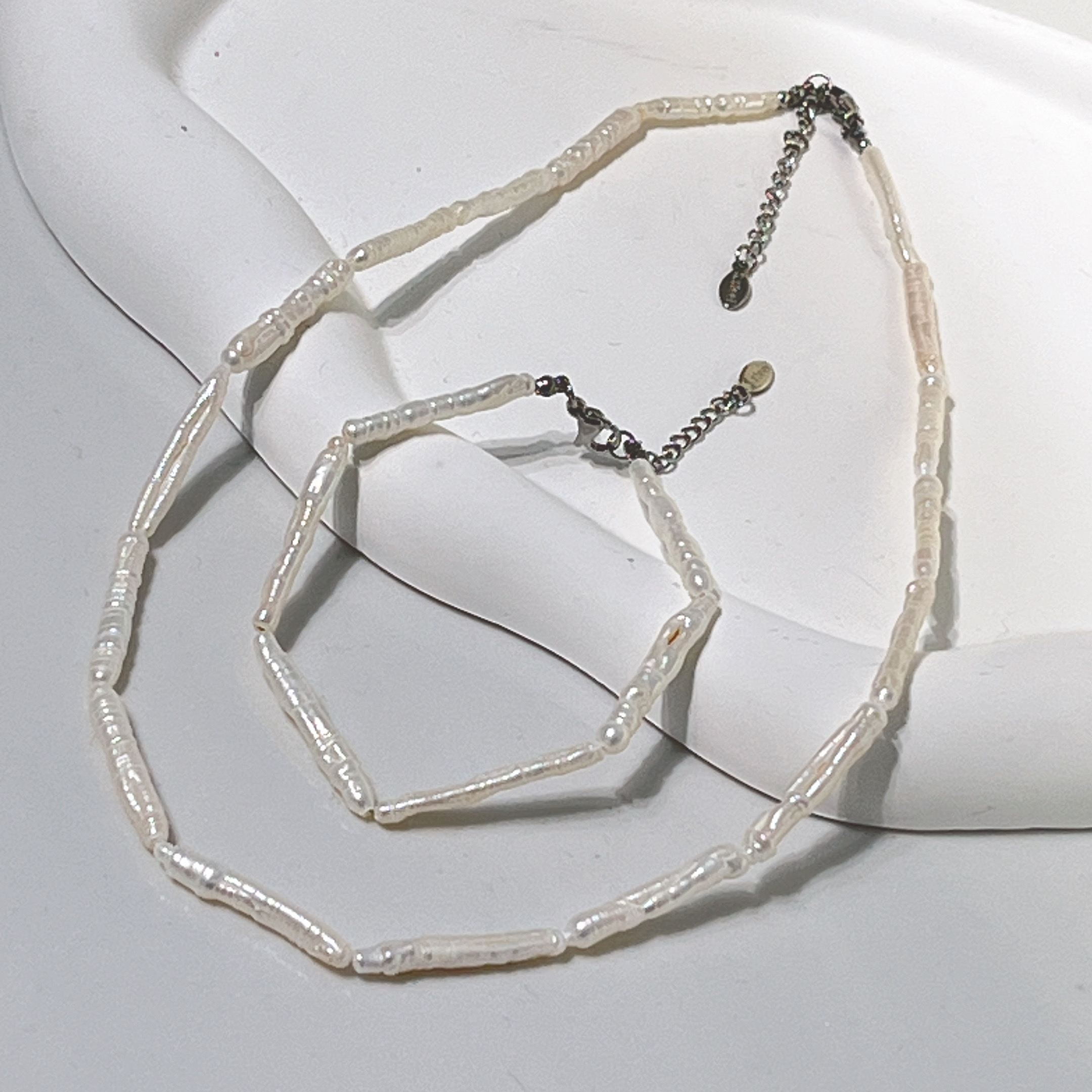 天然石珍珠项链女款拼接气质珍珠链条女款珍珠项链详情1