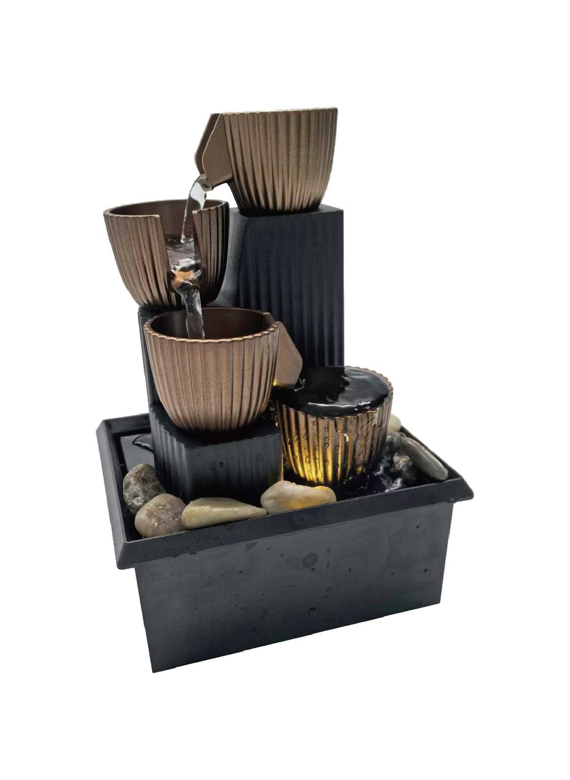 水晶工艺流水生财挂饰礼品假山流水喷泉摆件细节图