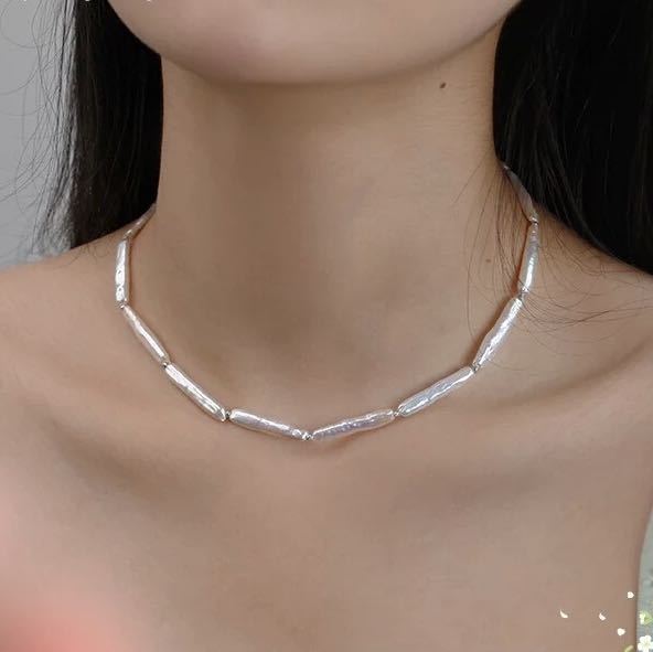 天然石珍珠项链女款拼接气质珍珠链条女款珍珠项链详情5