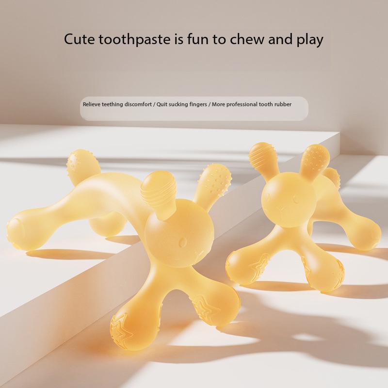 Silicone-Food grade Cute cat-shaped teething toy for infants