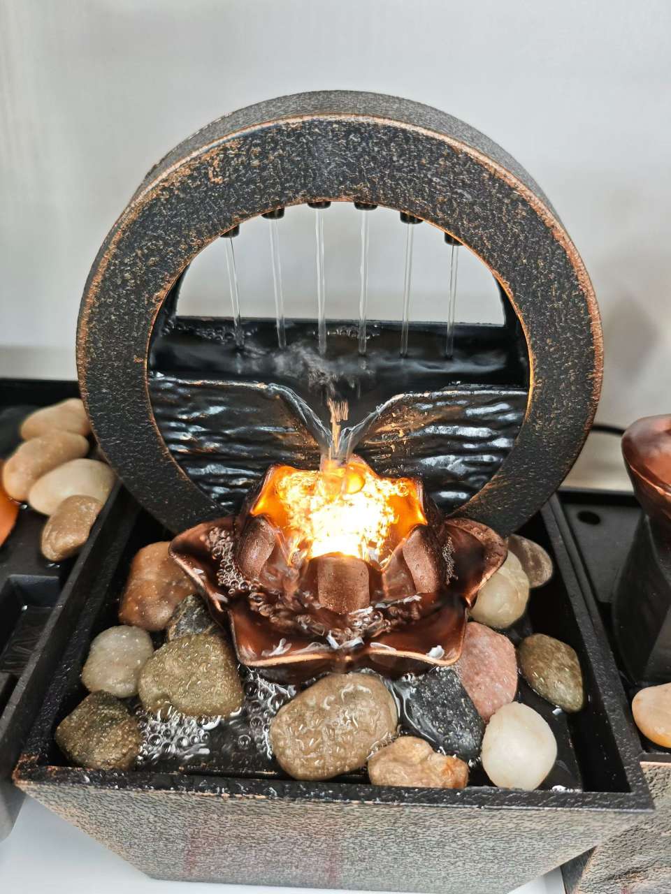 水晶工艺流水生财挂饰礼品假山流水喷泉摆件