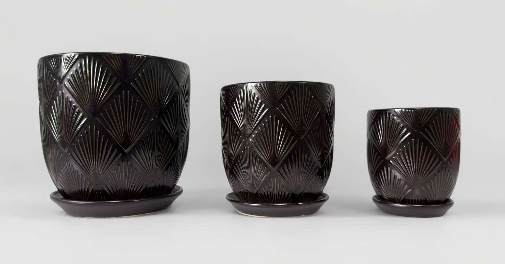 Ceramic small flowerpots, succulent flowerpots, containers, large ceramic flowerpots, simple Application Scenario