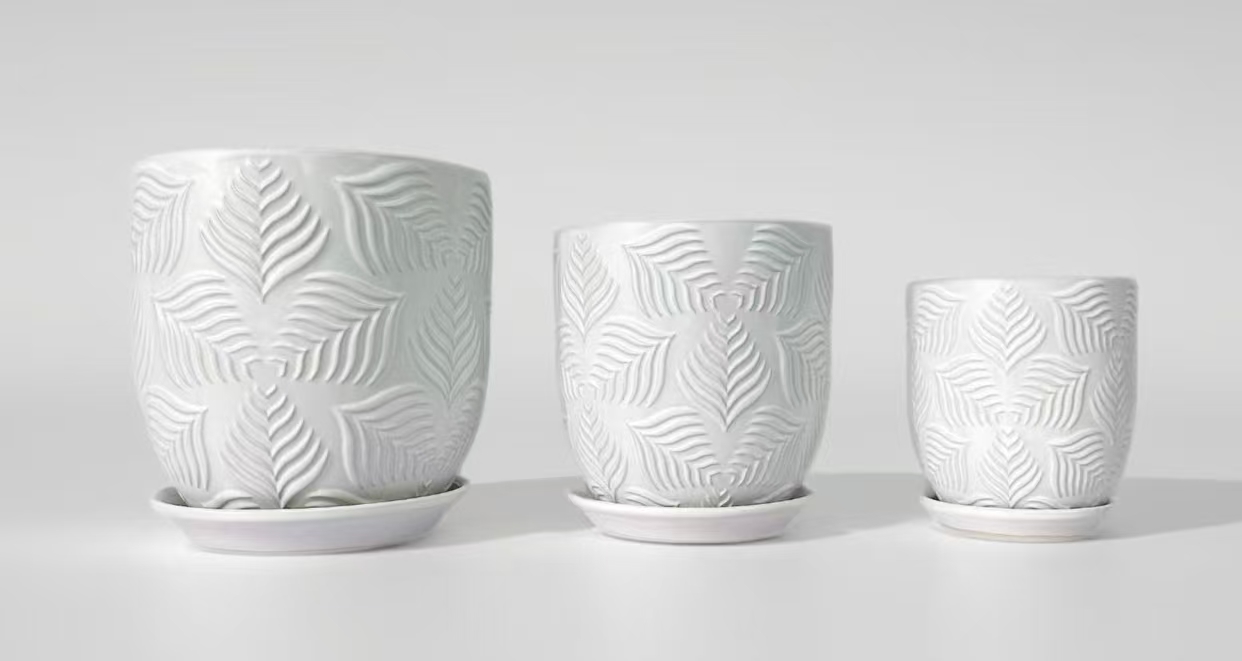 Ceramic small flowerpots, succulent flowerpots, containers, large ceramic flowerpots, simple details Picture