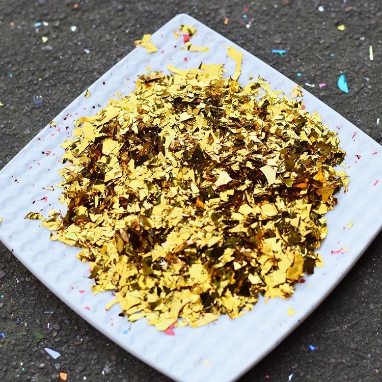 Gold, silver, green, red, shredded paper, bar props, atmosphere, hand-thrown colored paper, glittering sequins, fragments, golden eggs, scattered flowers detail image 3