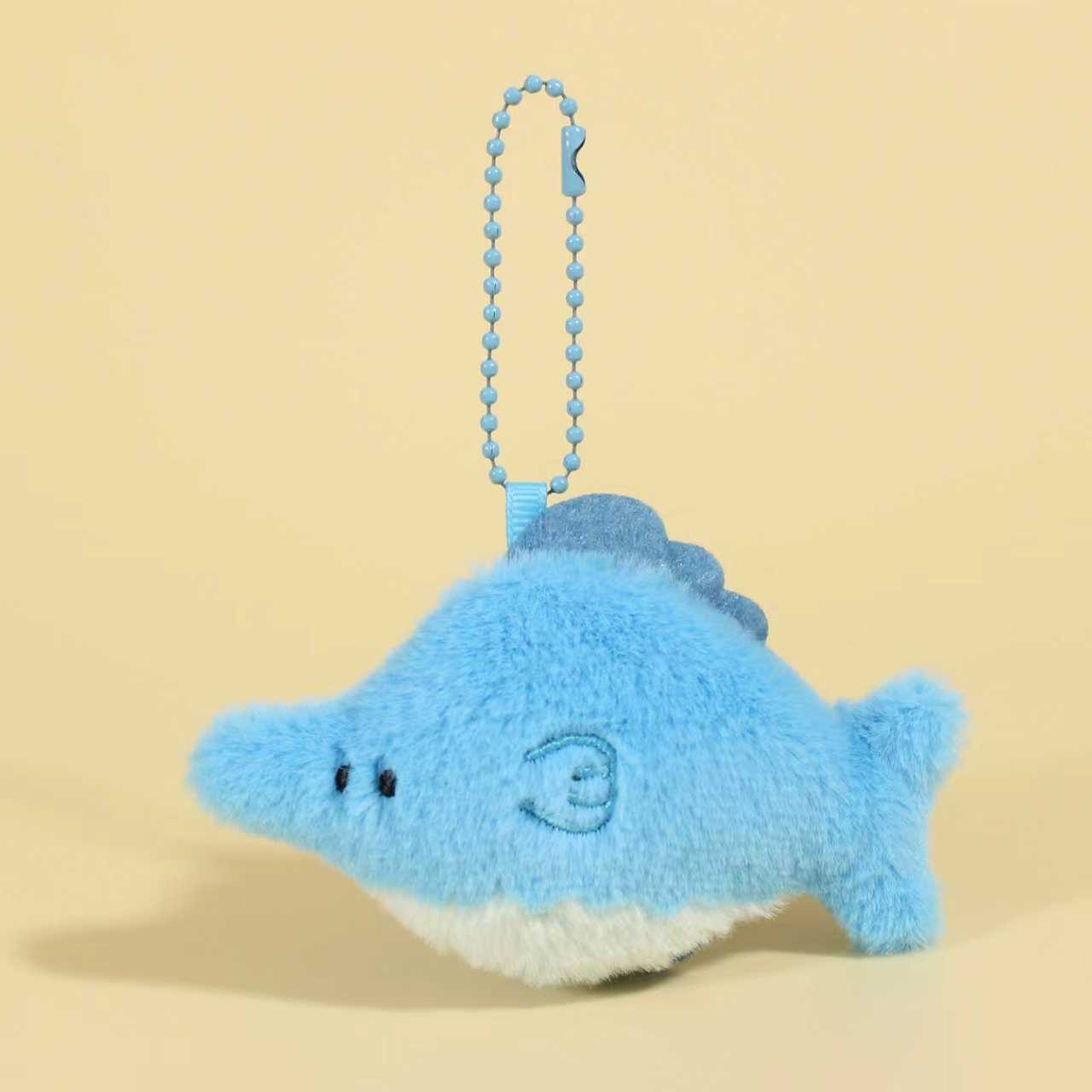 创意卡通海洋动物主题萌趣动物园盲盒冰箱贴，20款可爱动物造型，毛绒鱼形钥匙扣公仔挂件
