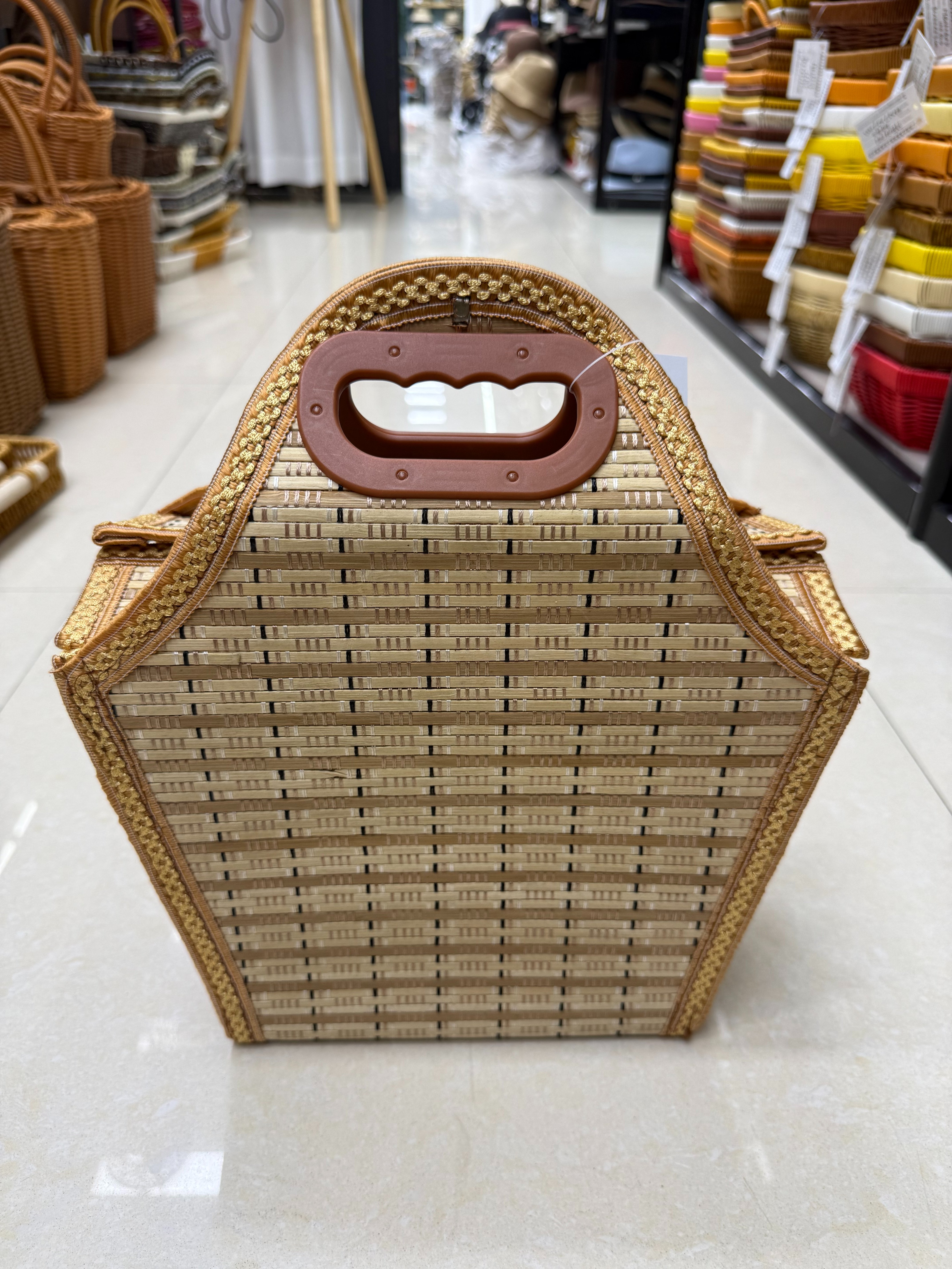 竹编女包文艺手提编织挎包沙滩包包女竹编文艺女士双拎包细节图