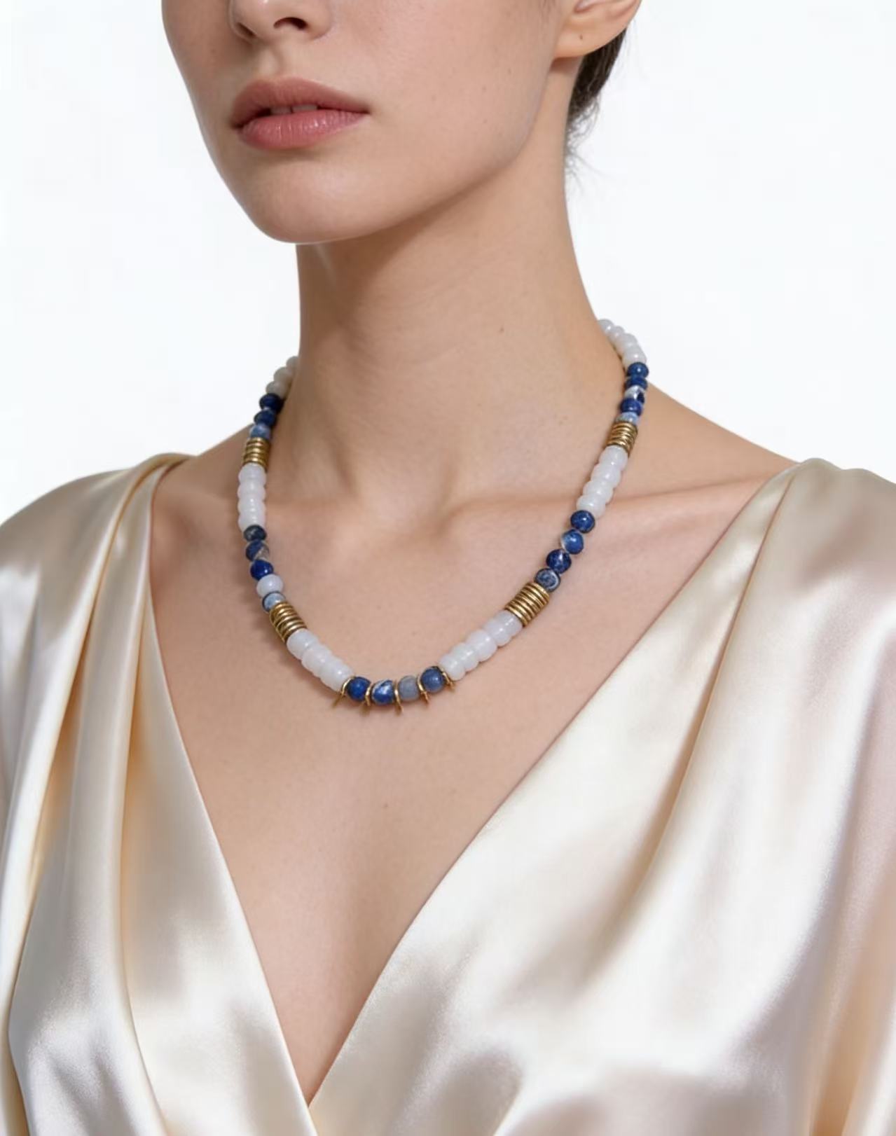 项链/珍珠/天然石项链/珍珠链条女款拼接气质/珍珠项链产品图