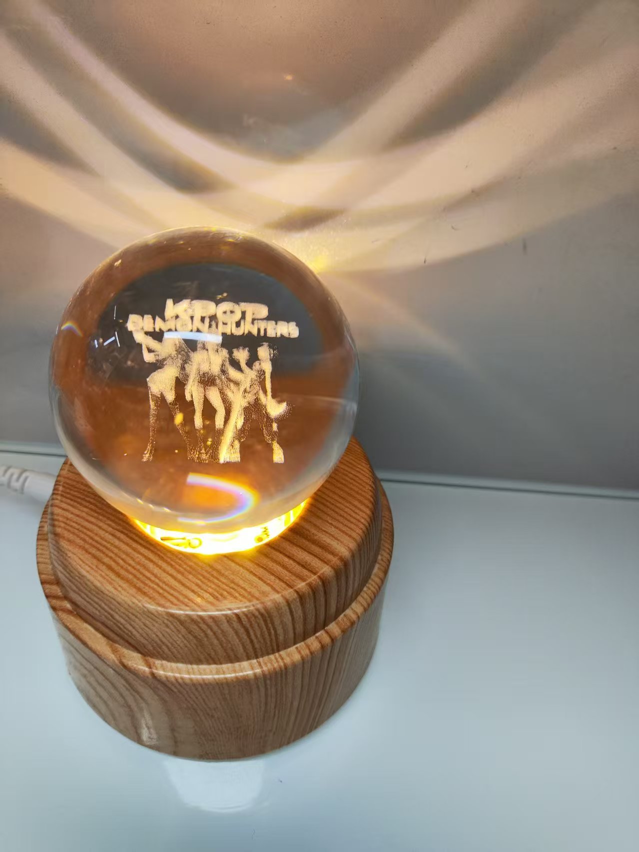 水晶球旋转灯，木头水晶球灯，马灯详情图7