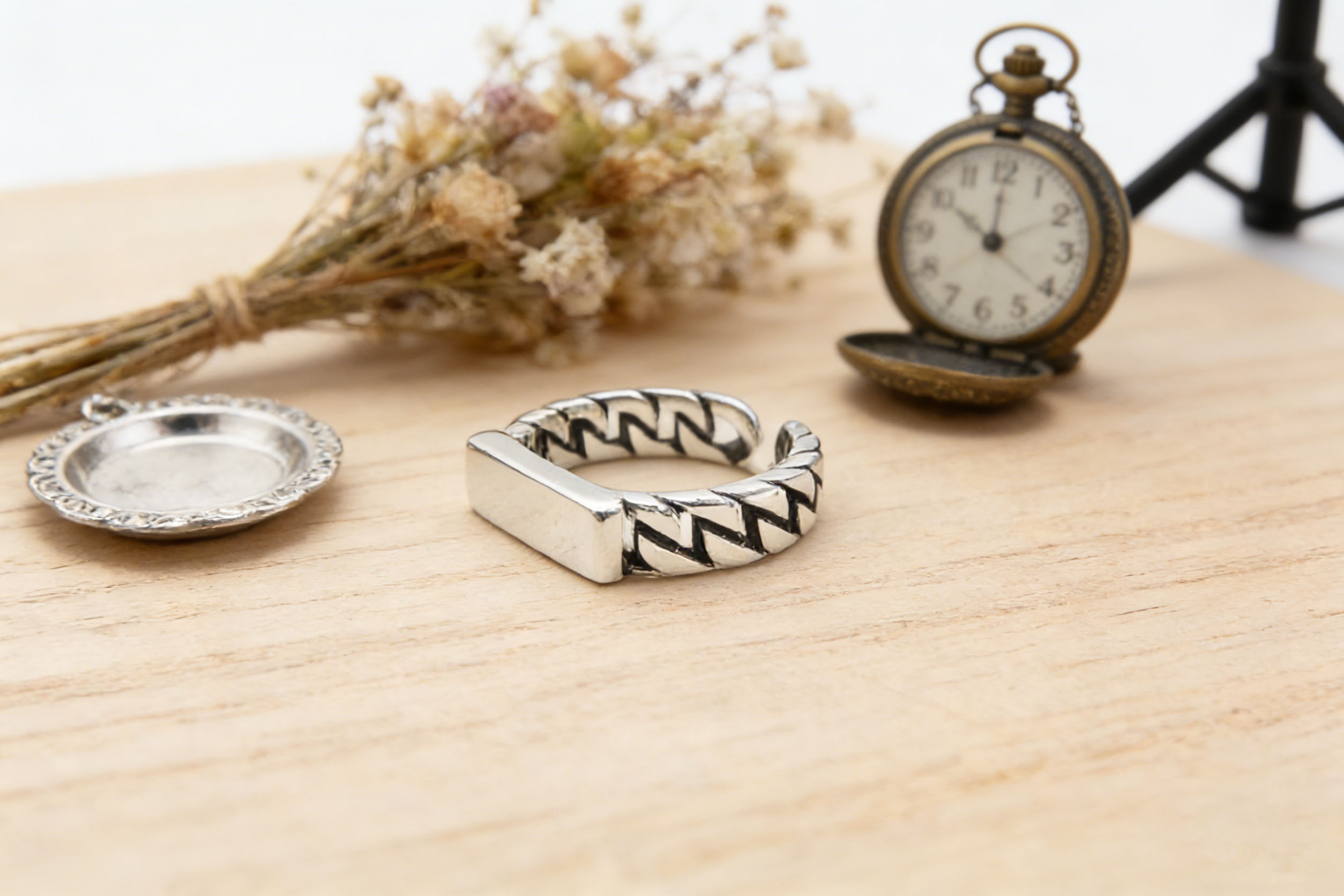 戒指/戒指男/戒指空托/饰品戒指/珍珠戒指细节图