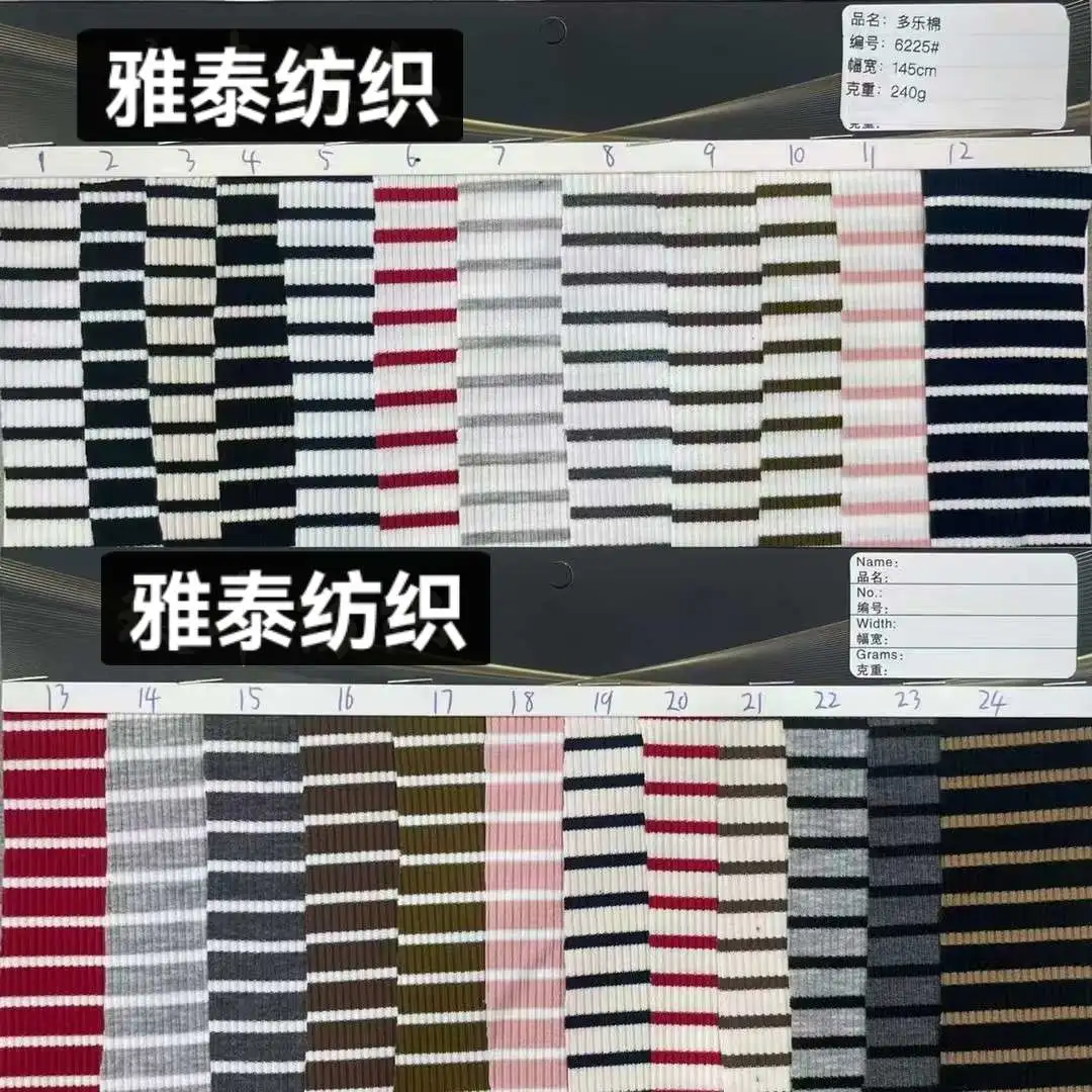 The yard-woven striped streetwear brand's heavyweight T-shirt fabric features horizontal stripes, color stripes, and black and white stripes detail image 7